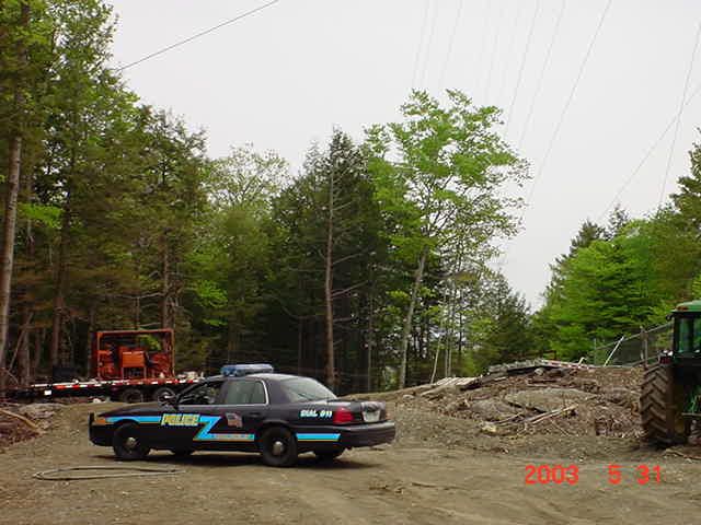 Local Police patrolling the site